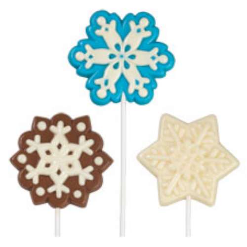 Snowflakes Lollipop Chocolate Mould - Click Image to Close